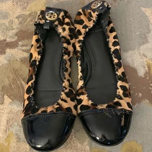 Tory Burch Leopard Print Ballet Flats Size 10